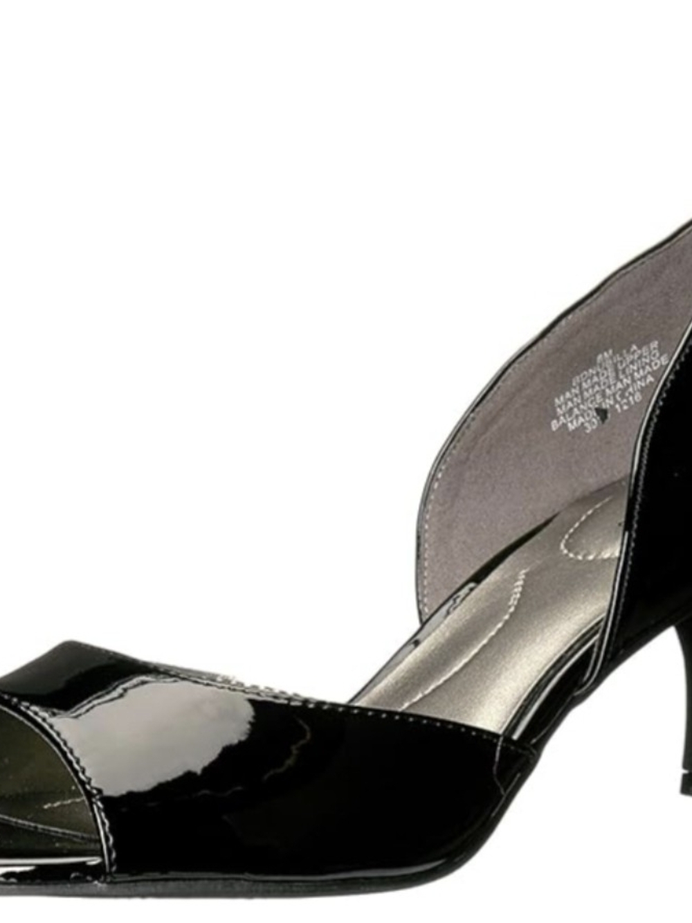 Bandolino black patent leather peep toe pumps